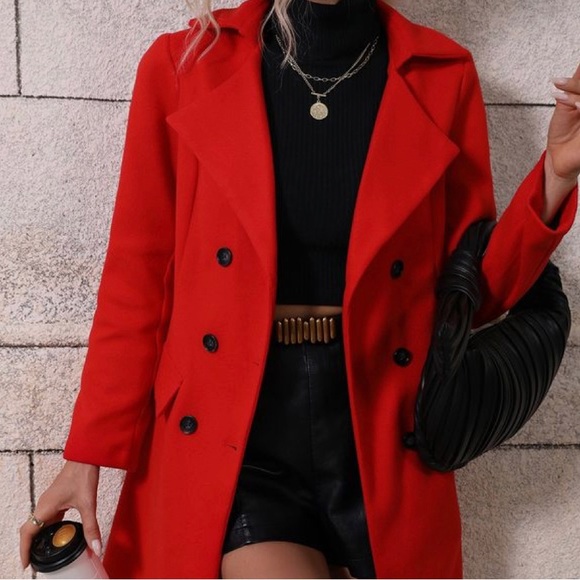 Forever 21 Jackets & Blazers - Forever 21 Red Peacoat Large